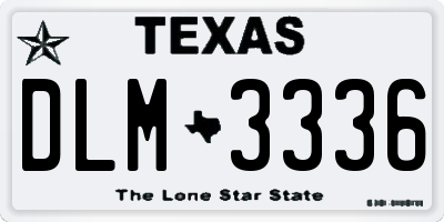 TX license plate DLM3336