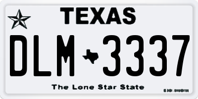 TX license plate DLM3337