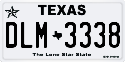 TX license plate DLM3338