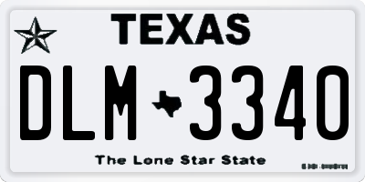 TX license plate DLM3340