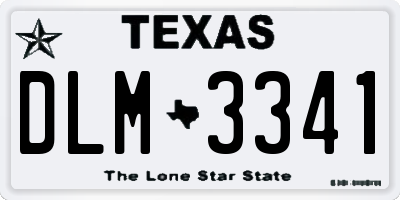 TX license plate DLM3341
