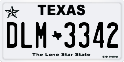 TX license plate DLM3342