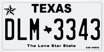 TX license plate DLM3343