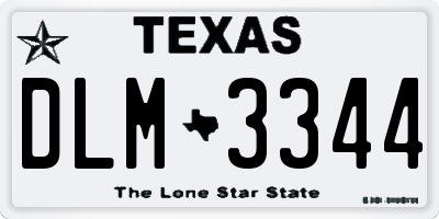 TX license plate DLM3344