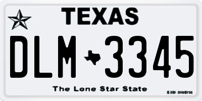 TX license plate DLM3345
