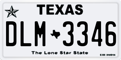 TX license plate DLM3346