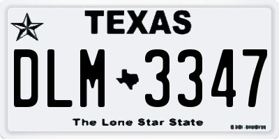 TX license plate DLM3347