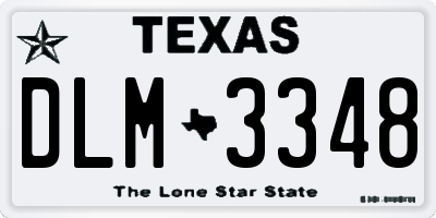 TX license plate DLM3348