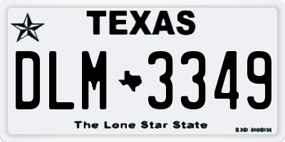 TX license plate DLM3349