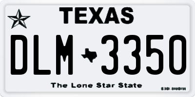 TX license plate DLM3350