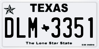 TX license plate DLM3351