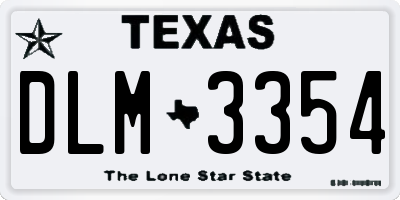 TX license plate DLM3354
