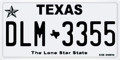 TX license plate DLM3355
