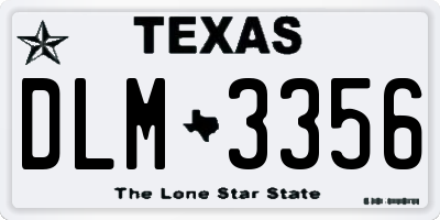 TX license plate DLM3356