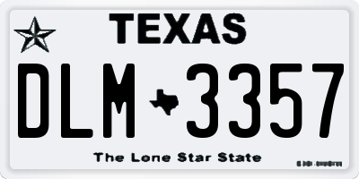TX license plate DLM3357