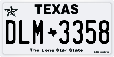 TX license plate DLM3358
