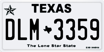 TX license plate DLM3359