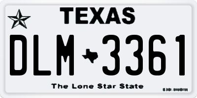 TX license plate DLM3361