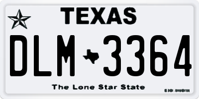 TX license plate DLM3364