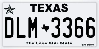 TX license plate DLM3366