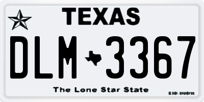 TX license plate DLM3367