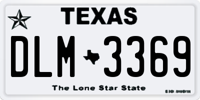TX license plate DLM3369