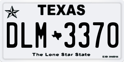TX license plate DLM3370