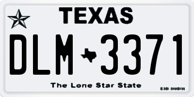 TX license plate DLM3371