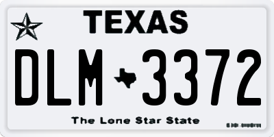 TX license plate DLM3372
