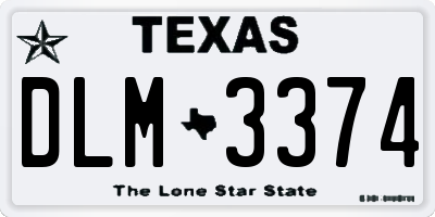 TX license plate DLM3374