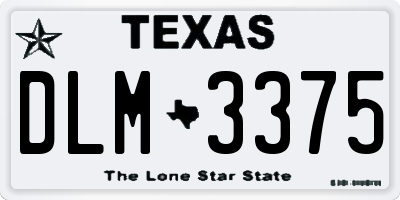 TX license plate DLM3375