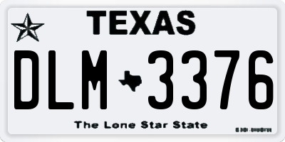 TX license plate DLM3376