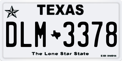 TX license plate DLM3378
