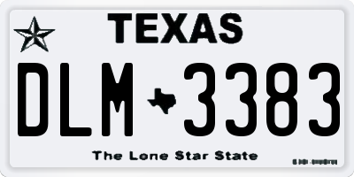 TX license plate DLM3383