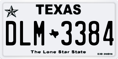 TX license plate DLM3384