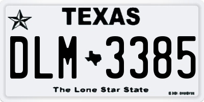 TX license plate DLM3385