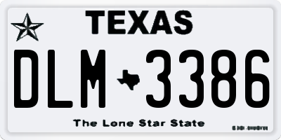 TX license plate DLM3386