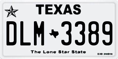 TX license plate DLM3389
