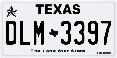 TX license plate DLM3397