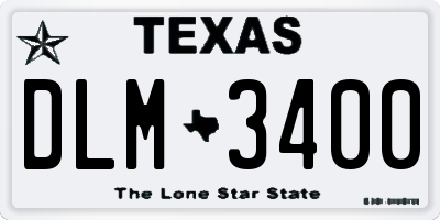 TX license plate DLM3400