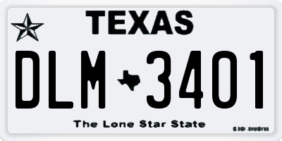 TX license plate DLM3401