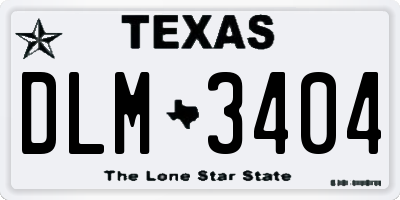 TX license plate DLM3404