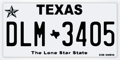 TX license plate DLM3405