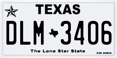 TX license plate DLM3406