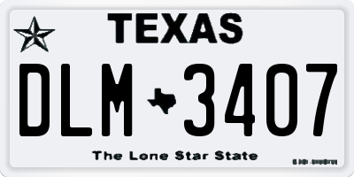 TX license plate DLM3407