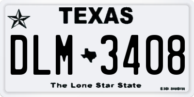 TX license plate DLM3408