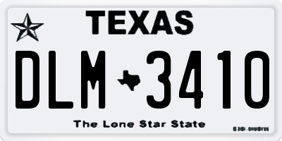 TX license plate DLM3410