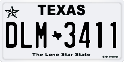 TX license plate DLM3411