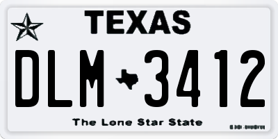 TX license plate DLM3412