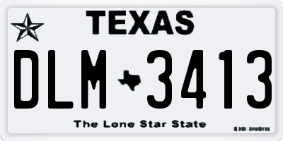 TX license plate DLM3413